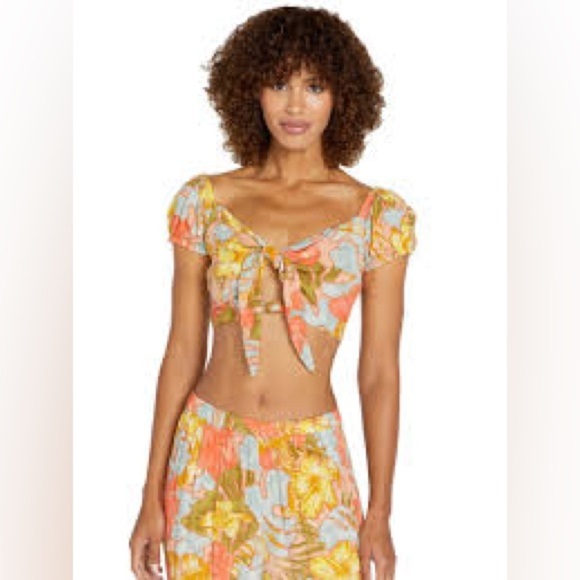 VOLCOM Tropical Spice Womens Crop Top - Picture 2 of 5